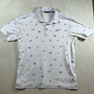 Travis Mathew Size Large All Over Pattern Bikini Summer Pattern AOP Polo Shirt